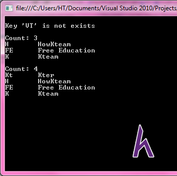 HashTable trong C#,Key - Value,Count,Keys,Values,ContainsValue,ContainsKey,CopyTo,DictionaryEntry,foreach 