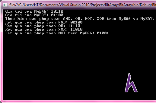 BitArray trong C#,Xor,SetAll