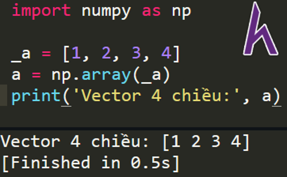 Ma trận và vector với NumPy, Python, Kteam, Howkteam