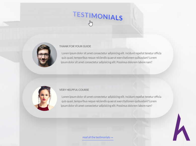 Bắt đầu code Testimonials Section trong dự án web landing page, CSS, SASS, HTML, landing page, tự học web 