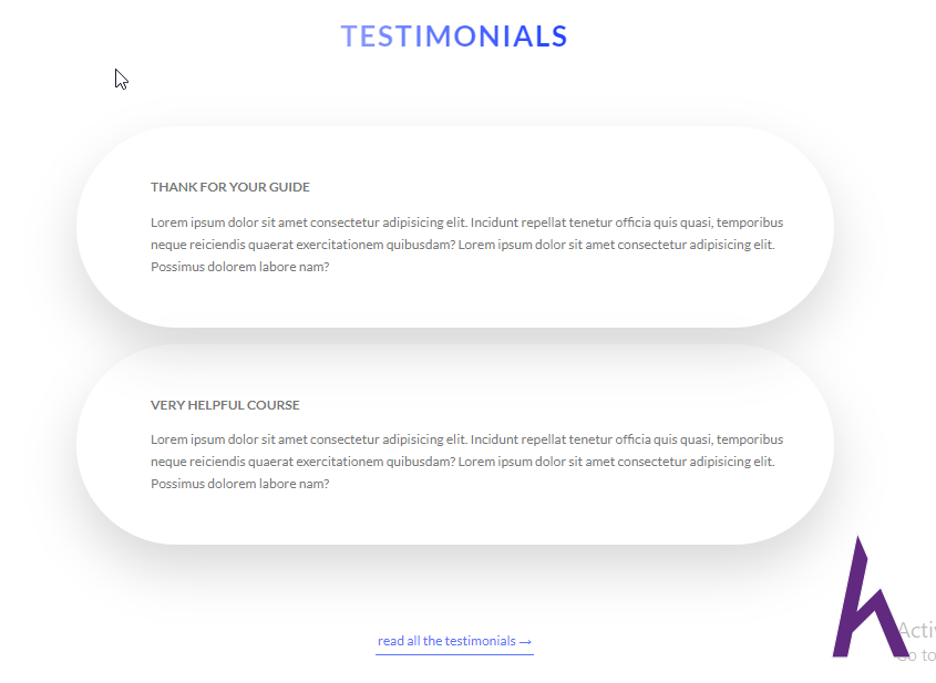 Bắt đầu code Testimonials Section trong dự án web landing page, CSS, SASS, HTML, landing page, tự học web 