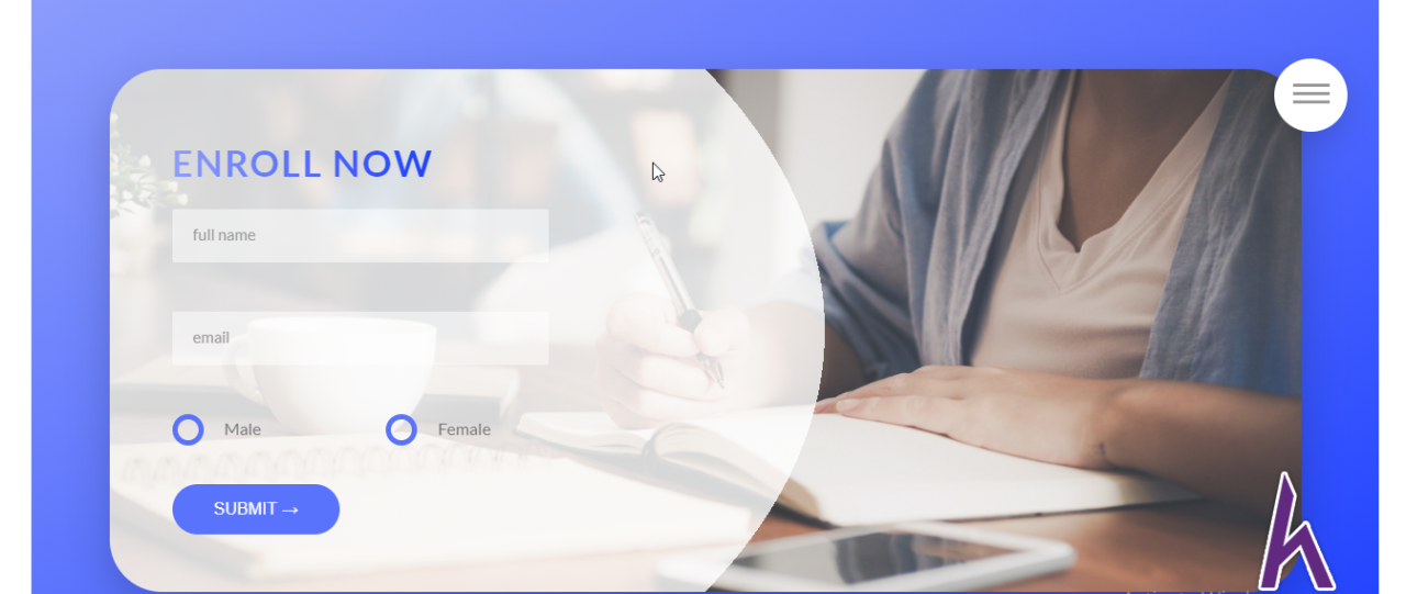 Code HTML và CSS cho Enroll Section, CSS, SASS, Landing page, Front end cơ bản,