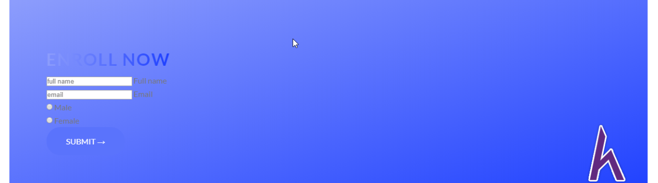 Code HTML và CSS cho Enroll Section, CSS, SASS, Landing page, Front end cơ bản,