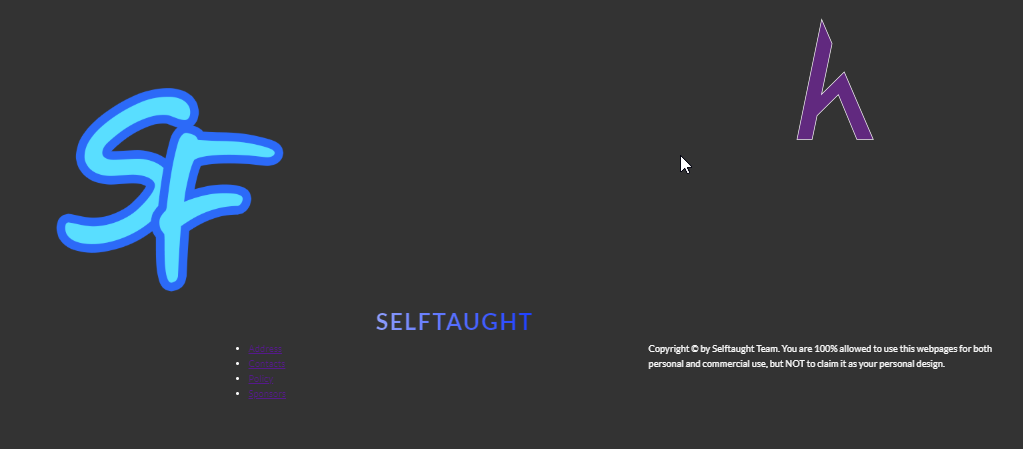 Code Footer Section, CSS, SASS, landing page